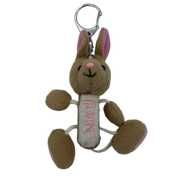 Vintage Y2K Pez Dispenser Fuzzy Bunny Rabbit Dangly Keychain - Picture 1 of 8